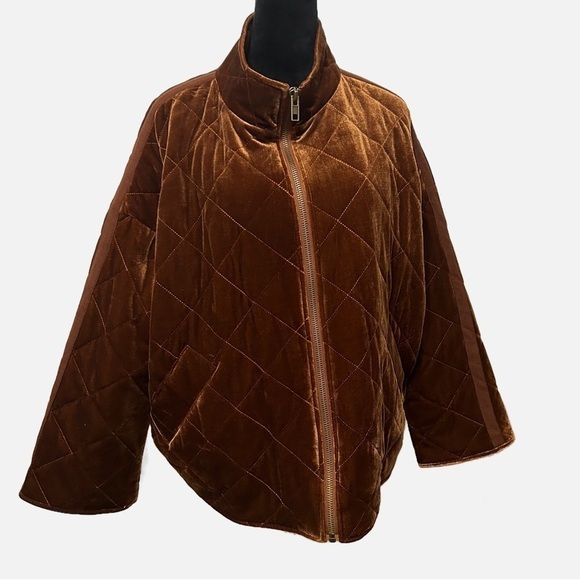 Anthropologie Jackets & Blazers - Avec Les Filles Anthropologie Women Jacket Sz XL Velvet Quilted Elastic Waist